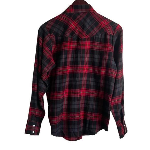 Ely Cattleman Women Flannel Top S Red Long Sleeve Pearl Snap Closure Western NEW - Picture 3 of 10